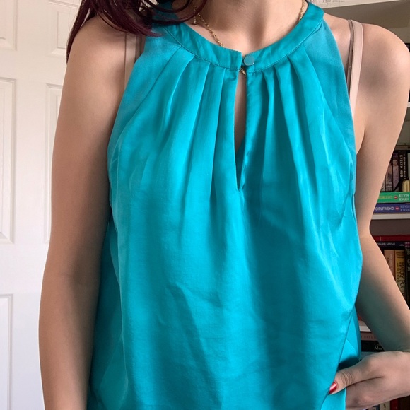 Calvin Klein aqua button blouse - Picture 2 of 3